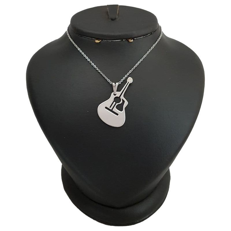 گردنبند نقره زنانه ترمه ۱ طرح گیتار کد mas 00390